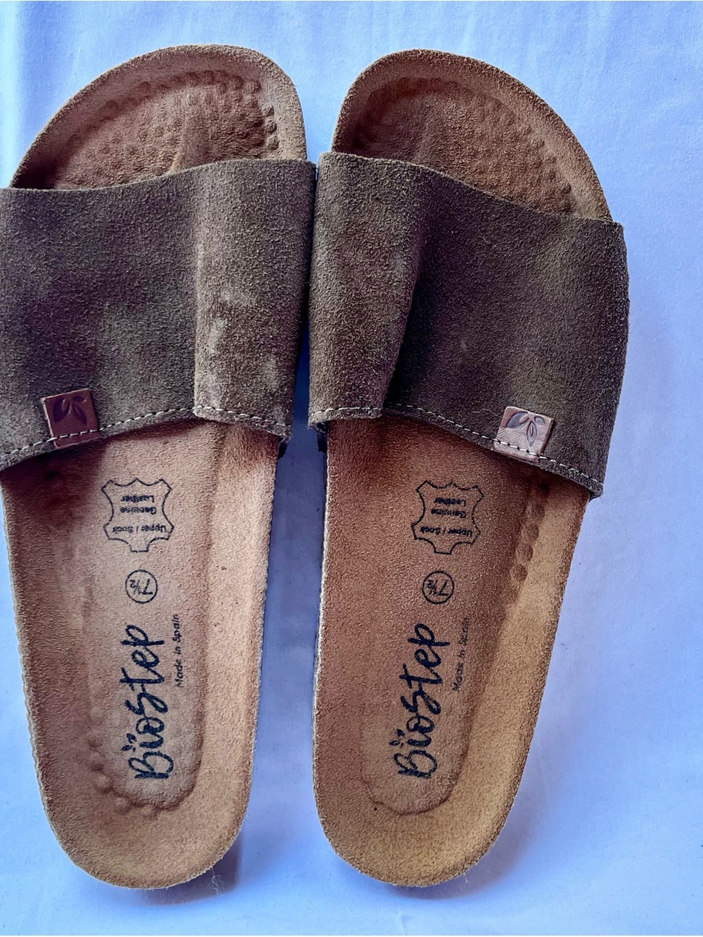 BioStep Women’s Brown Suede Slide Sandals